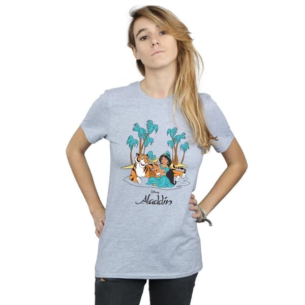 Disney Womens/Ladies Aladdin Jasmine Abu Rajah Beach Cotton Boyfriend T-Shirt