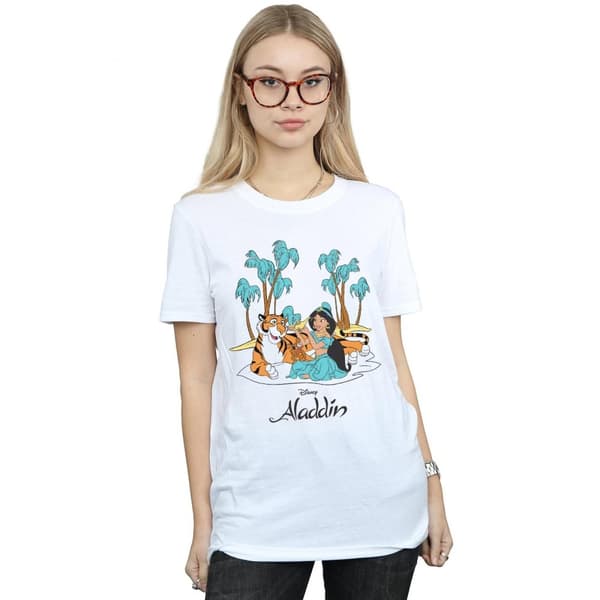 Disney Womens/Ladies Aladdin Jasmine Abu Rajah Beach Cotton Boyfriend T-Shirt