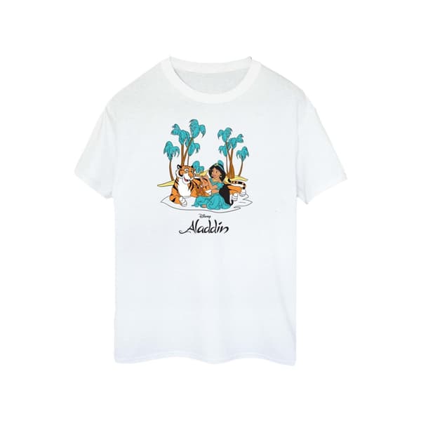 Disney Womens/Ladies Aladdin Jasmine Abu Rajah Beach Cotton Boyfriend T-Shirt