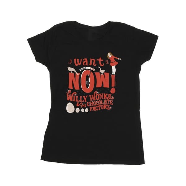 Willy Wonka Dam/Tjej Verruca Salt I Want It Now - T-shirt i bomull