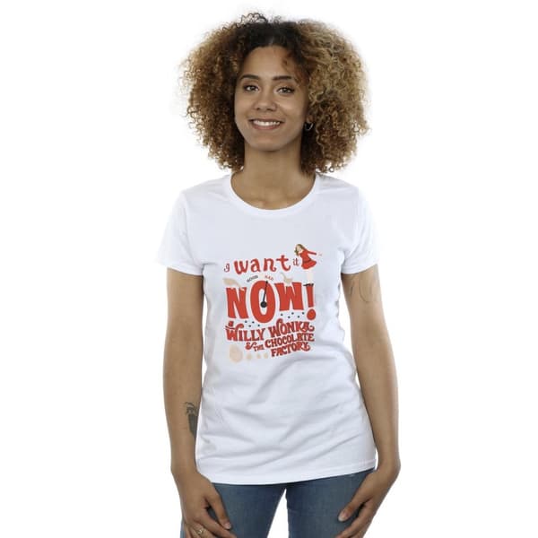 Willy Wonka Dam/Tjej Verruca Salt I Want It Now - T-shirt i bomull