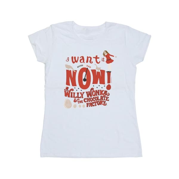 Willy Wonka Dam/Tjej Verruca Salt I Want It Now - T-shirt i bomull