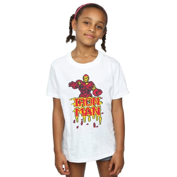 Marvel Girls Iron Man Pixelated Cotton T-Shirt
