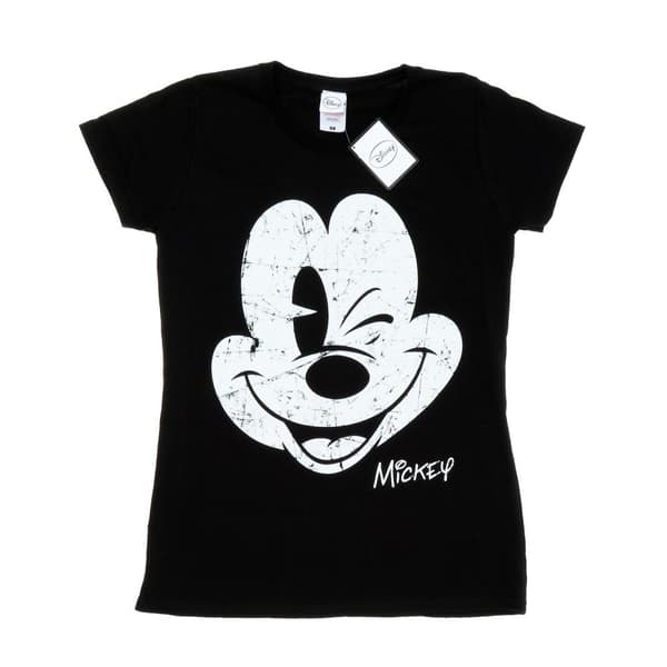Disney Dam/Tjej - Musse Pigg - T-shirt i bomull med ansikte