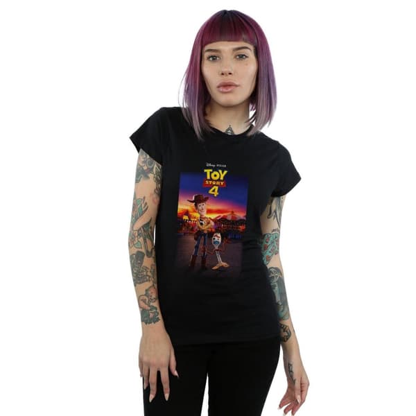 Disney Dam/Tjej Toy Story 4 Woody And Forky Poster T-shirt i bomull