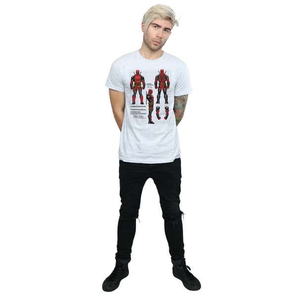 Marvel Mens Deadpool Action Figure Plans T-Shirt