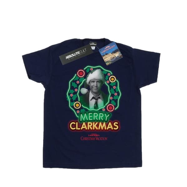 National Lampoon´s Christmas Vacation Womens/Ladies Greyscale Clarkmas Cotton Boyfriend T-Shirt