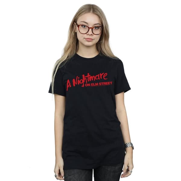 A Nightmare On Elm Street Womens/Ladies Red Logo Cotton Boyfriend T-Shirt