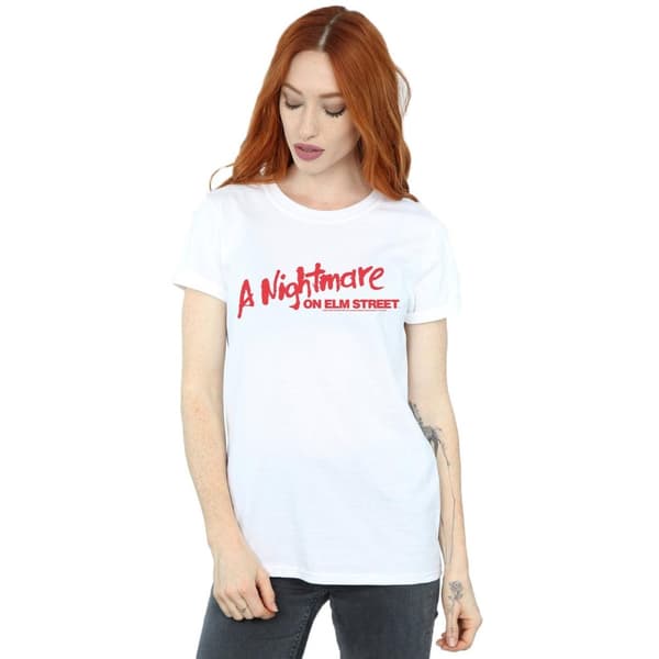 A Nightmare On Elm Street Womens/Ladies Red Logo Cotton Boyfriend T-Shirt