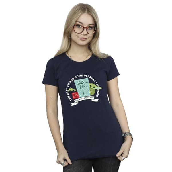 Star Wars Womens/Ladies The Mandalorian Galaxy´s Greetings Cotton T-Shirt