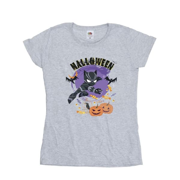 Marvel Womens/Ladies Black Panther Halloween Cotton T-Shirt Sports Grey L