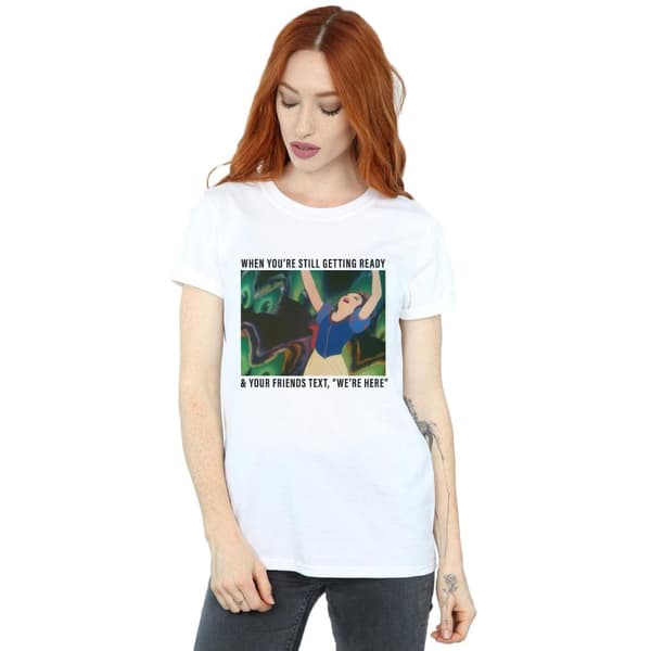 Disney Princess Dam/kvinnor Snow White Still Getting Ready Boyfriend T-shirt i bomull