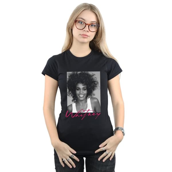 Whitney Houston Womens/Ladies Smile Photograph Cotton T-Shirt