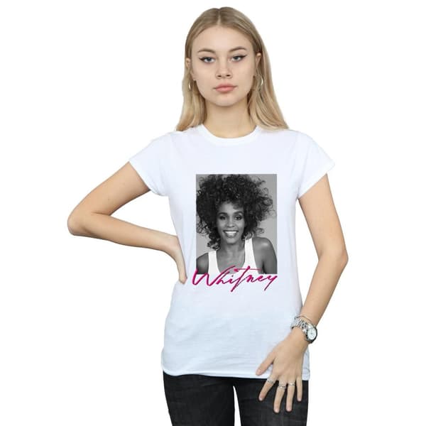 Whitney Houston Womens/Ladies Smile Photograph Cotton T-Shirt