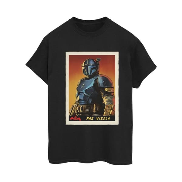 Star Wars Dam/Tjej The Mandalorian Paz Vizla Card Boyfriend T-shirt i bomull