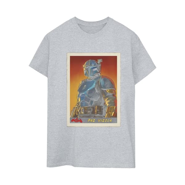 Star Wars Dam/Tjej The Mandalorian Paz Vizla Card Boyfriend T-shirt i bomull
