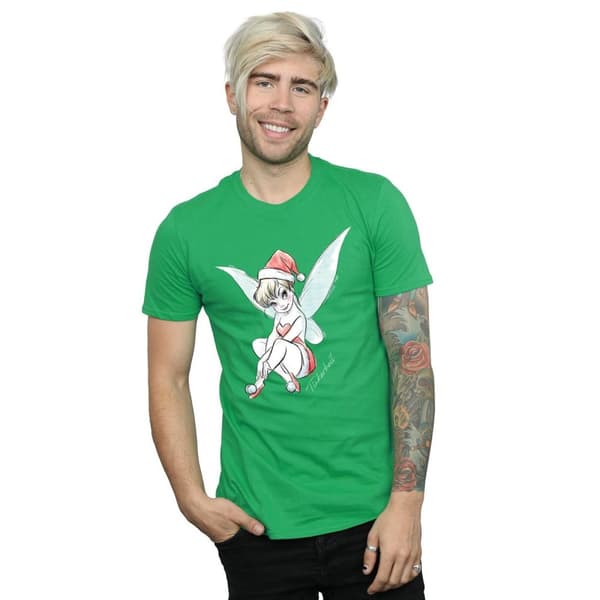 Disney Mens Tinkerbell Christmas Fairy T-Shirt