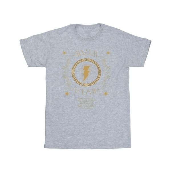 DC Comics Mens Shazam Fury Of The Gods - T-shirt med guldspiral på bröstet