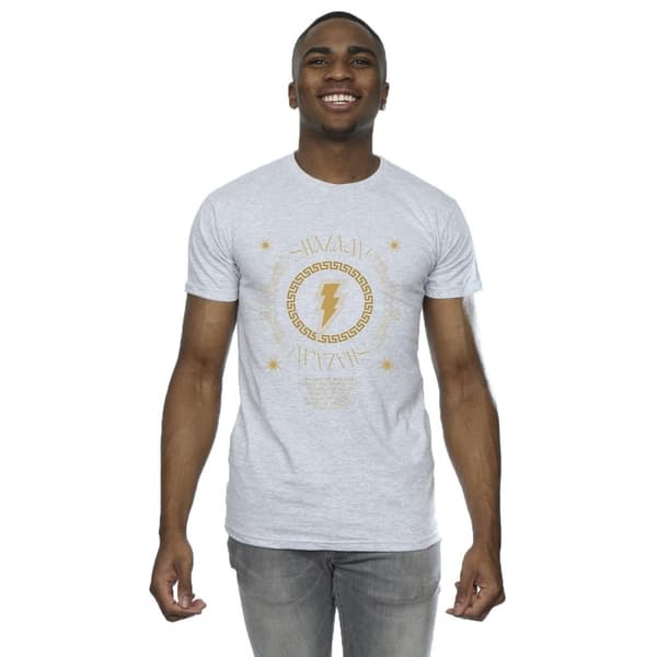 DC Comics Mens Shazam Fury Of The Gods - T-shirt med guldspiral på bröstet