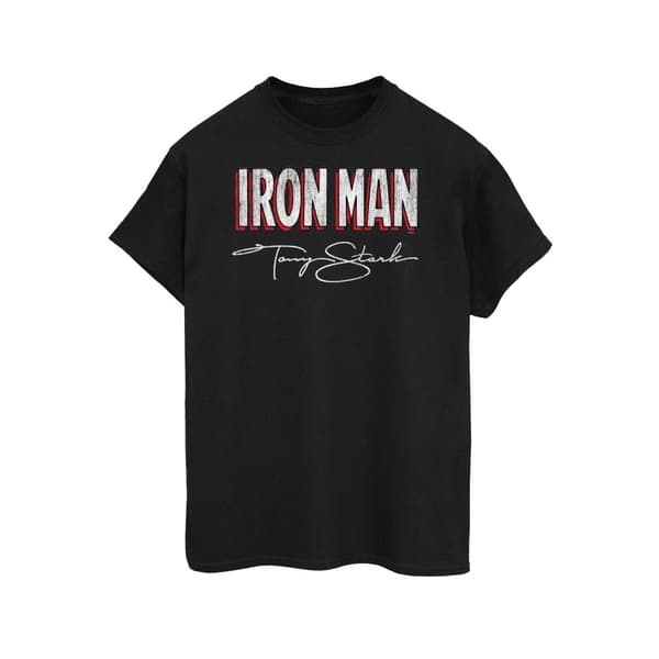 Marvel Dam/Tjej Iron Man AKA Tony Stark Boyfriend T-shirt i bomull Black L