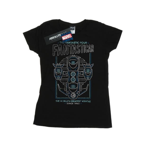 Marvel Womens/Ladies Fantastic Four Fantasticar Neon Cotton T-Shirt