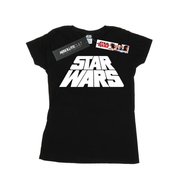 Star Wars Womens/Ladies Retro Logo Cotton T-Shirt Black XL