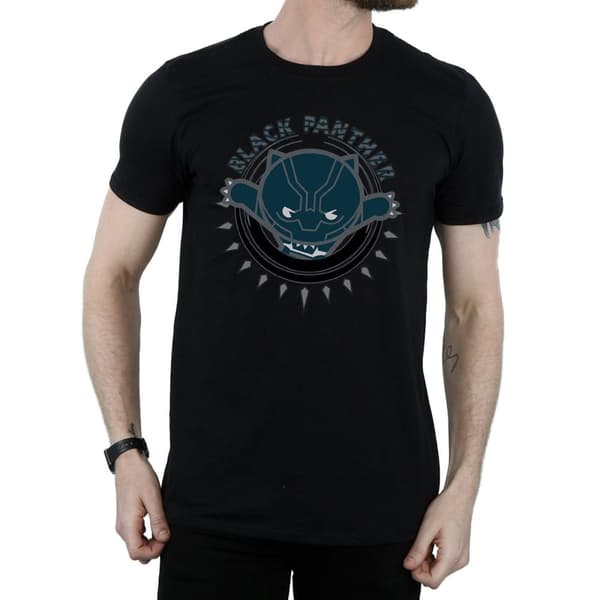 Marvel Mens Kawaii Black Panther Pounce T-Shirt