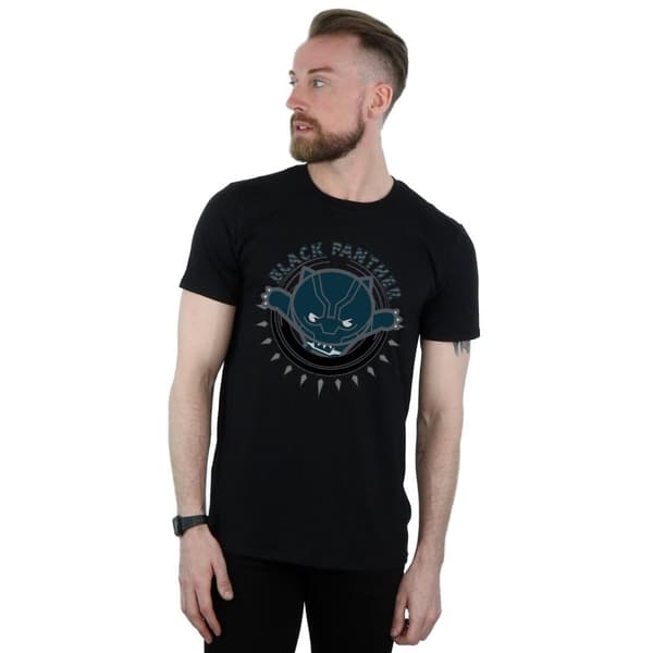 Marvel Mens Kawaii Black Panther Pounce T-Shirt