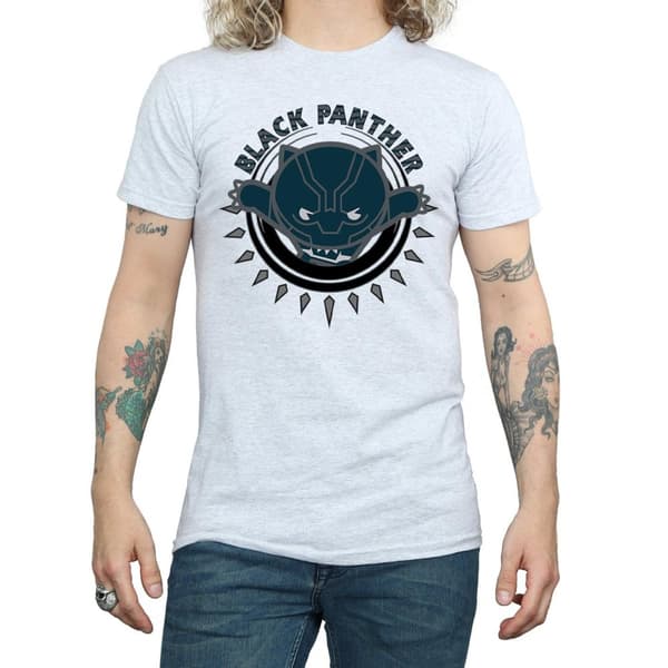 Marvel Mens Kawaii Black Panther Pounce T-Shirt