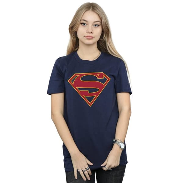 DC Comics Dam/Tjej - Supergirl - Pojkvänströja i bomull med logotyp