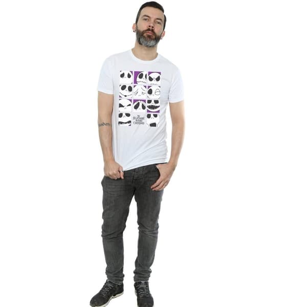 Disney Mens Nightmare Before Christmas Many Faces Of Jack Squares T-Shirt