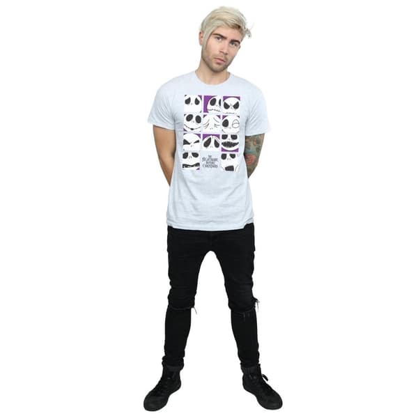 Disney Mens Nightmare Before Christmas Many Faces Of Jack Squares T-Shirt