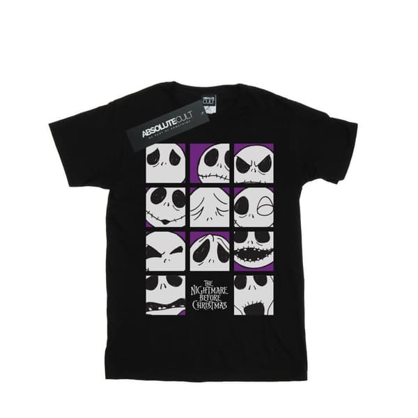 Disney Mens Nightmare Before Christmas Many Faces Of Jack Squares T-Shirt