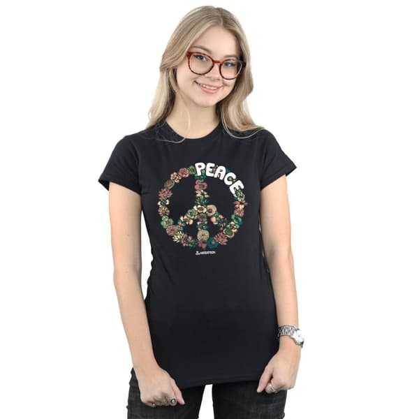 Woodstock Womens/Ladies Floral Peace Cotton T-Shirt