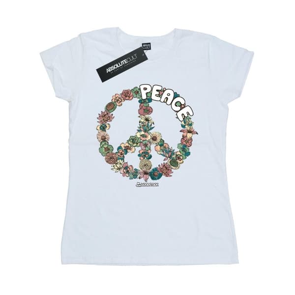 Woodstock Womens/Ladies Floral Peace Cotton T-Shirt