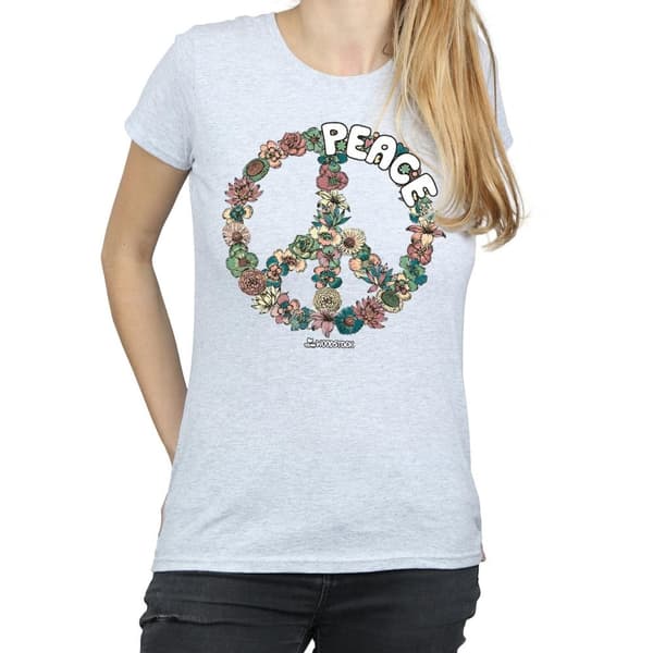 Woodstock Womens/Ladies Floral Peace Cotton T-Shirt