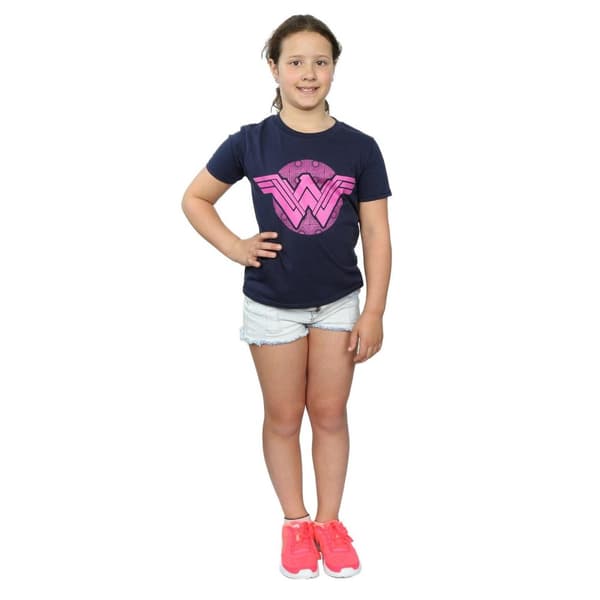 DC Comics Wonder Woman - T-shirt i rosa mosaikbomull för flickor