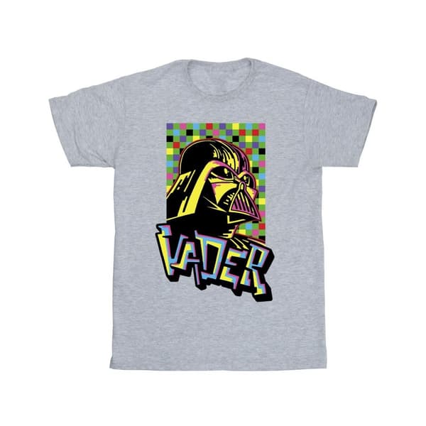 Star Wars Vader Graffiti Pop Art T-shirt i bomull för flickor Sports Grey 3-4 Years