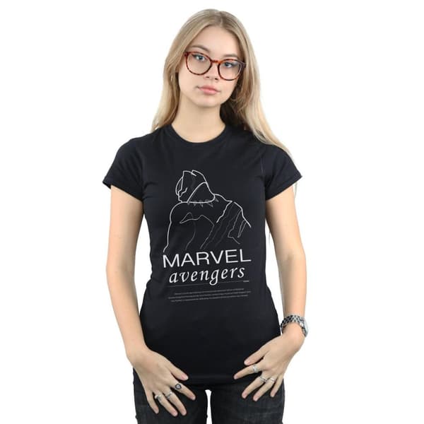 Marvel Womens/Ladies Black Panther Single Line Cotton T-Shirt