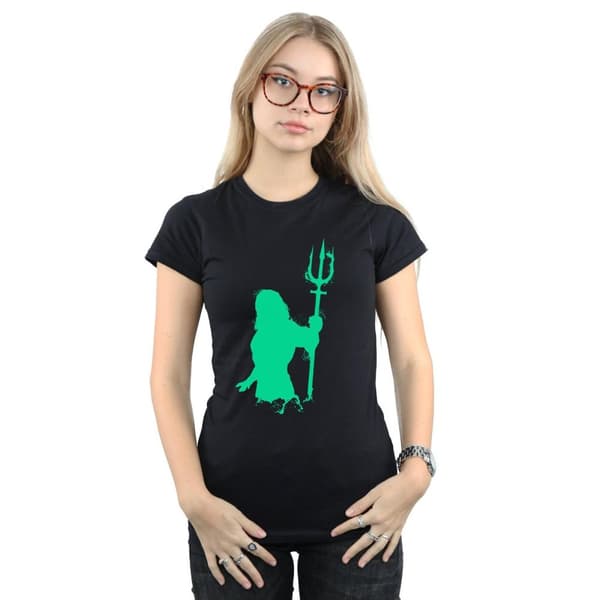 DC Comics Womens/Ladies Aquaman Aqua Silhouette Cotton T-Shirt