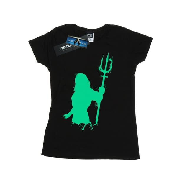 DC Comics Womens/Ladies Aquaman Aqua Silhouette Cotton T-Shirt