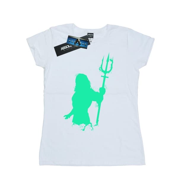 DC Comics Womens/Ladies Aquaman Aqua Silhouette Cotton T-Shirt