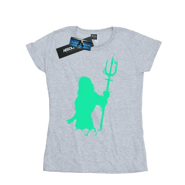 DC Comics Womens/Ladies Aquaman Aqua Silhouette Cotton T-Shirt