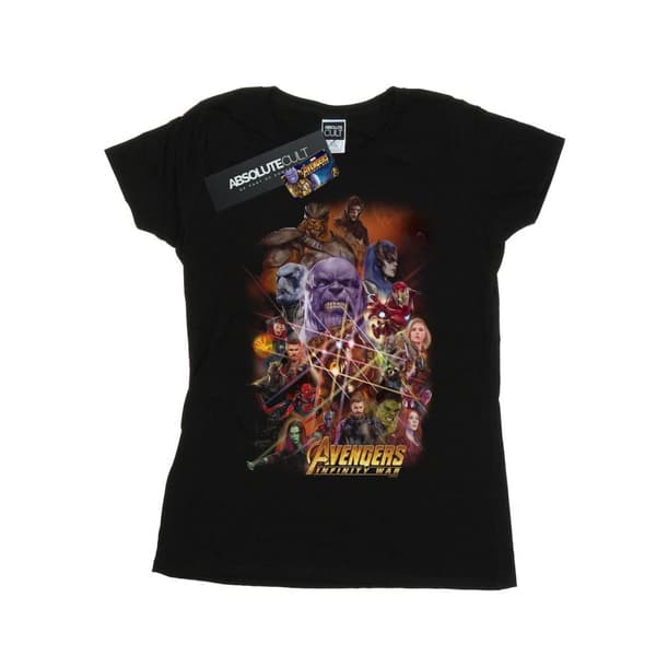 Marvel Womens/Ladies Avengers Infinity War Character Poster Cotton T-Shirt