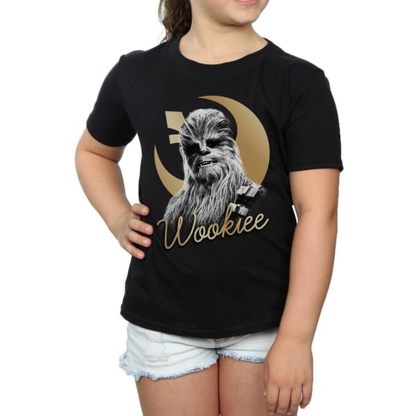 Star Wars Girls The Last Jedi Gold Chewbacca Cotton T-Shirt