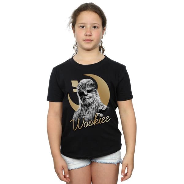Star Wars Girls The Last Jedi Gold Chewbacca Cotton T-Shirt