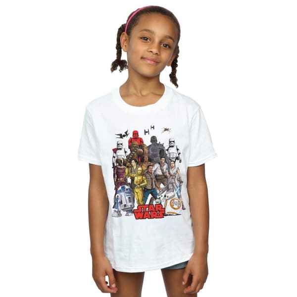 Star Wars T-shirt i bomull med collage av karaktärer från The Rise Of Skywalker