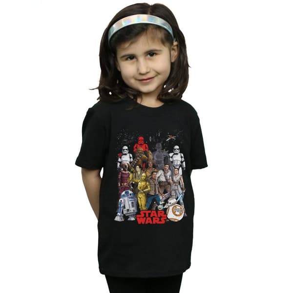 Star Wars T-shirt i bomull med collage av karaktärer från The Rise Of Skywalker