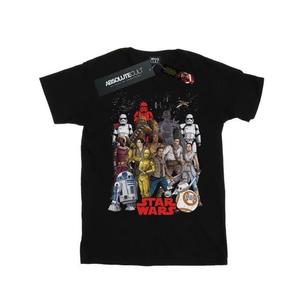 Star Wars T-shirt i bomull med collage av karaktärer från The Rise Of Skywalker