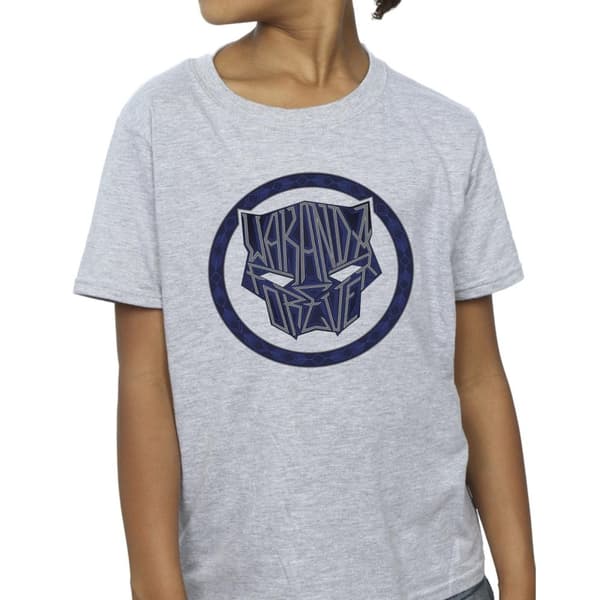 Marvel Girls Wakanda Forever Tribal Icon Cotton T-Shirt